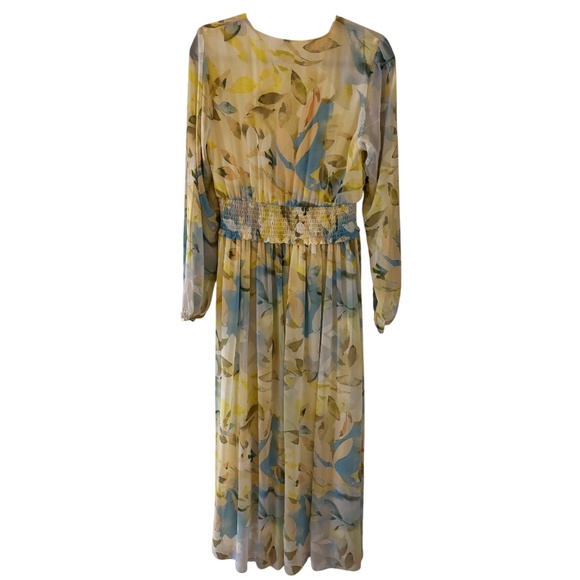 Laundry by Shelli Segal Floral Maxi Dress Women’s 8 Long Sleeve Smocked Waist - Picture 6 of 8